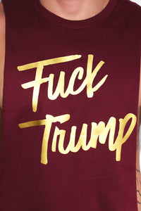 Fuck Trump Shredder Tank- Burgundy