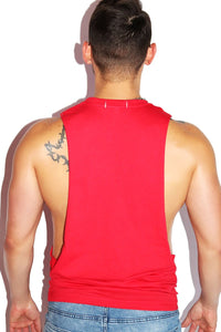 We're Fucked Low Arm Shedder Tank- Red
