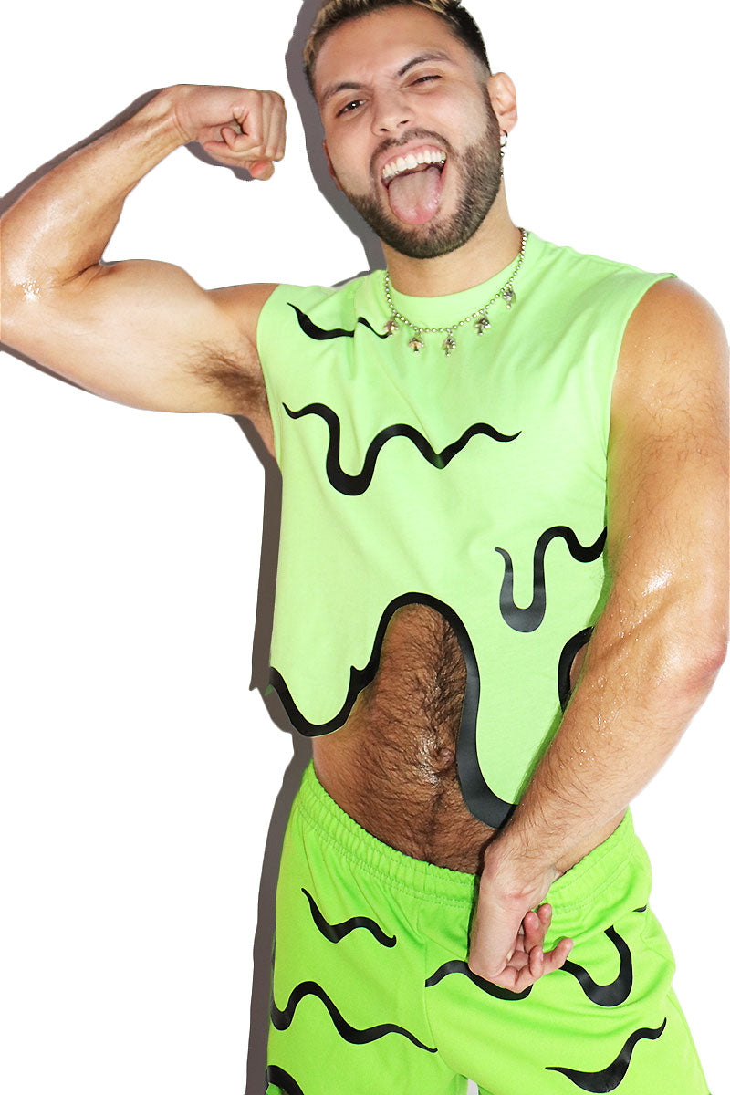 Toxic Goo Crop Tank-Neon Green