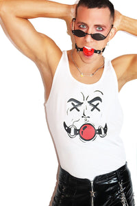 Ball Gag Racerback Tank- White