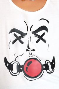 Ball Gag Racerback Tank- White