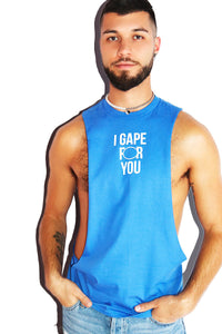 Gape For You Low Arm Shredder Tank-Blue