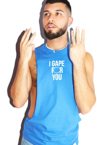 Gape For You Low Arm Shredder Tank-Blue