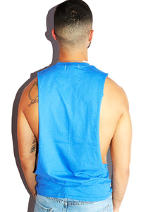 Gape For You Low Arm Shredder Tank-Blue