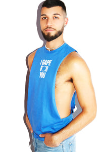 Gape For You Low Arm Shredder Tank-Blue