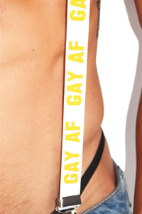 Gay AF Suspenders-White