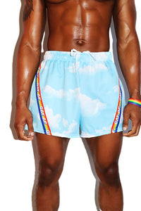 Gay AF Cloud Active Shorts- Sky Blue