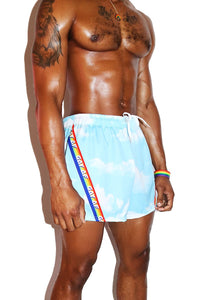 Gay AF Cloud Active Shorts- Sky Blue