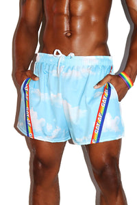 Gay AF Cloud Active Shorts- Sky Blue
