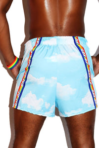 Gay AF Cloud Active Shorts- Sky Blue