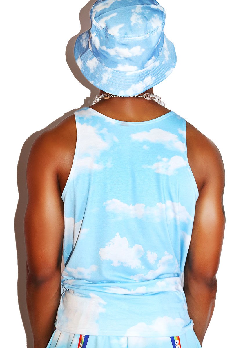 Gay AF Cloud Racerback Tank- Sky Blue