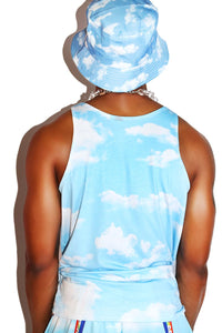 Gay AF Cloud Racerback Tank- Sky Blue