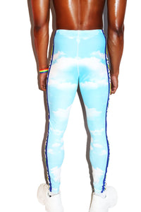 Gay AF Cloud Leggings Tights- Sky Blue