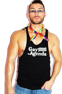 Gay Agenda String Tank- Black