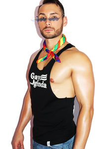 Gay Agenda String Tank- Black