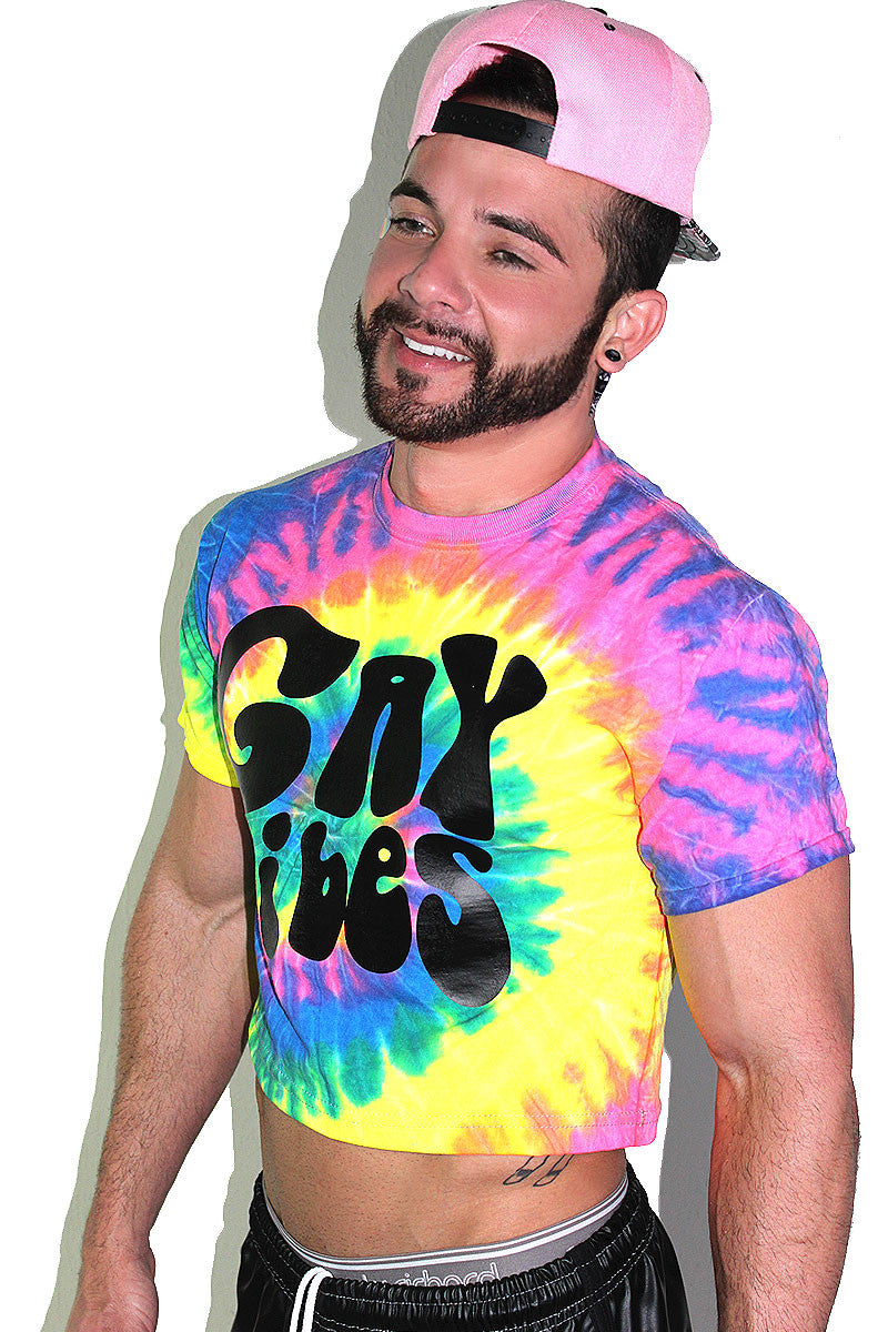Gay Vibes Tie Dye Crop Tee- Multi