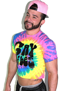 Gay Vibes Tie Dye Crop Tee- Multi
