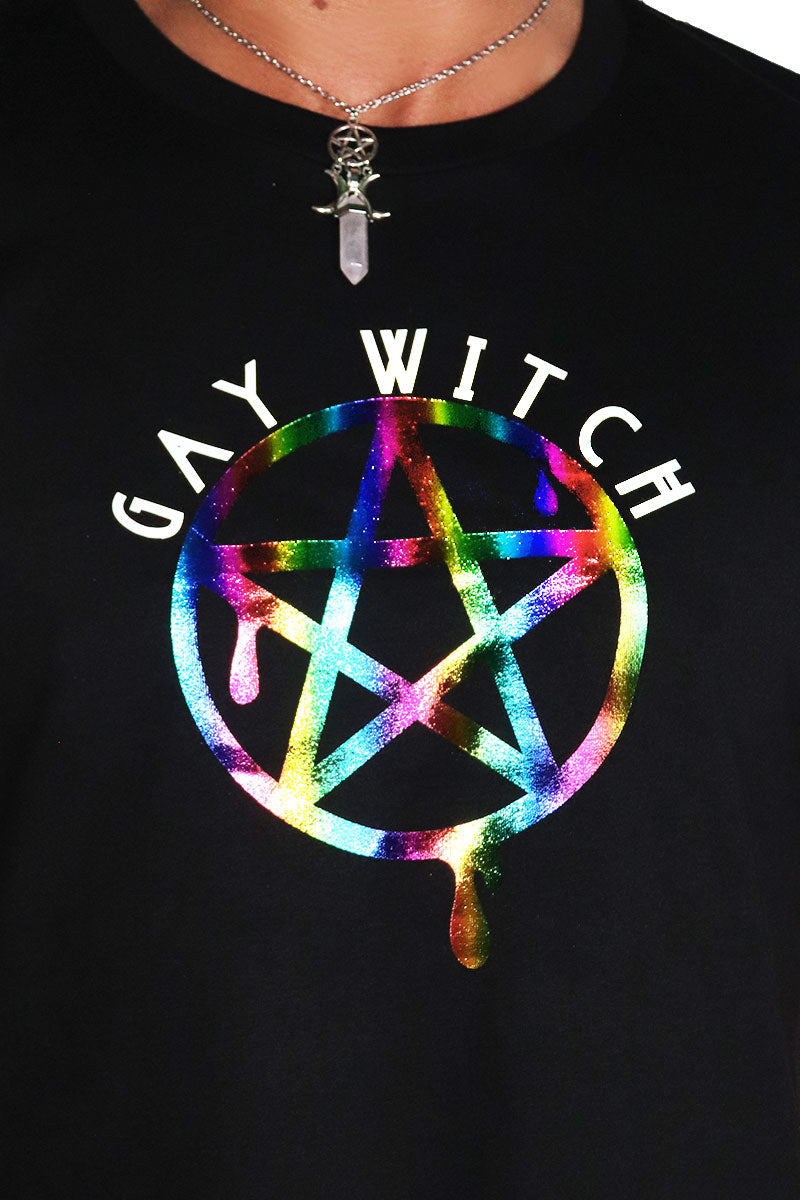 Gay Witch Crop Tee-Black