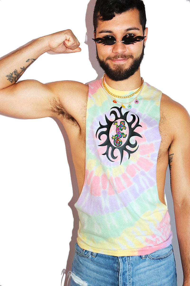 Gecko Tye Dye Low Arm Shredder-Multi