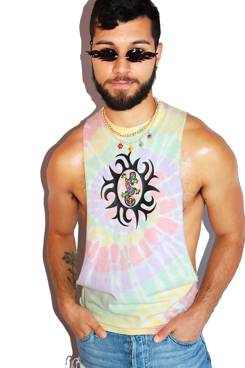Gecko Tye Dye Low Arm Shredder-Multi