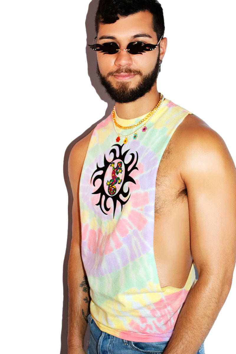 Gecko Tye Dye Low Arm Shredder-Multi