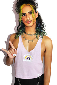 Gender Is A Contruct Crop String Tank- Lilac