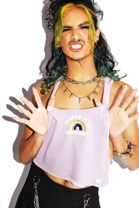 Gender Is A Contruct Crop String Tank- Lilac