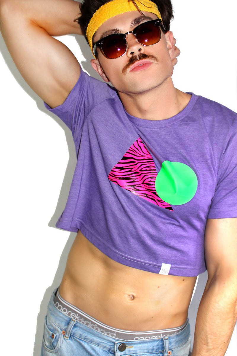 Shape Up Crop Tee-Purple