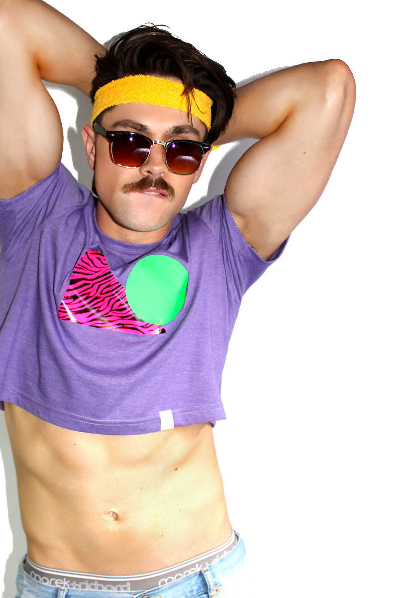 Shape Up Crop Tee-Purple