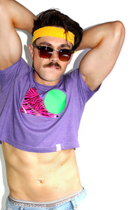 Shape Up Crop Tee-Purple