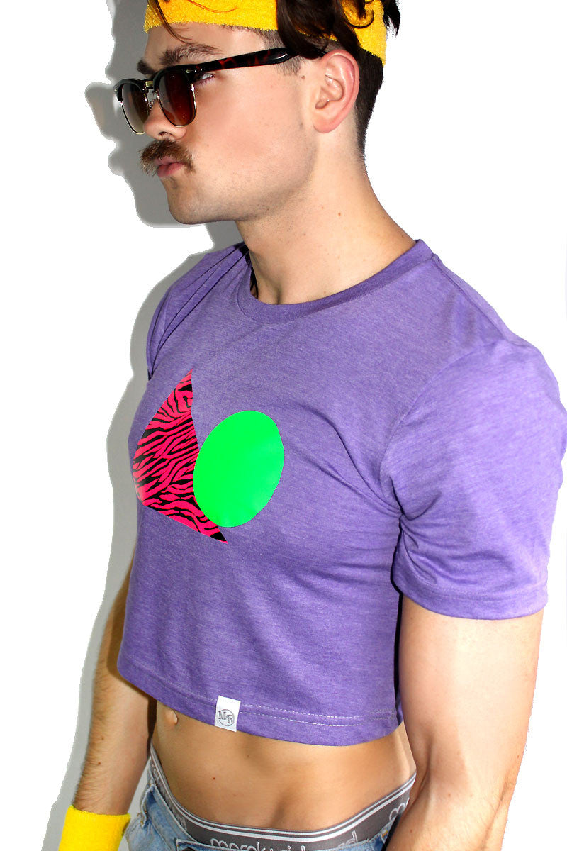 Shape Up Crop Tee-Purple