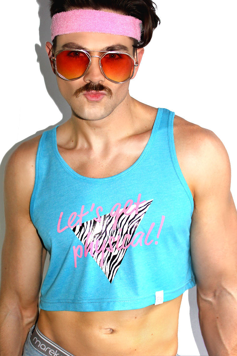 Let's Get Physical Crop Racerback Tank- Blue – Marek+Richard