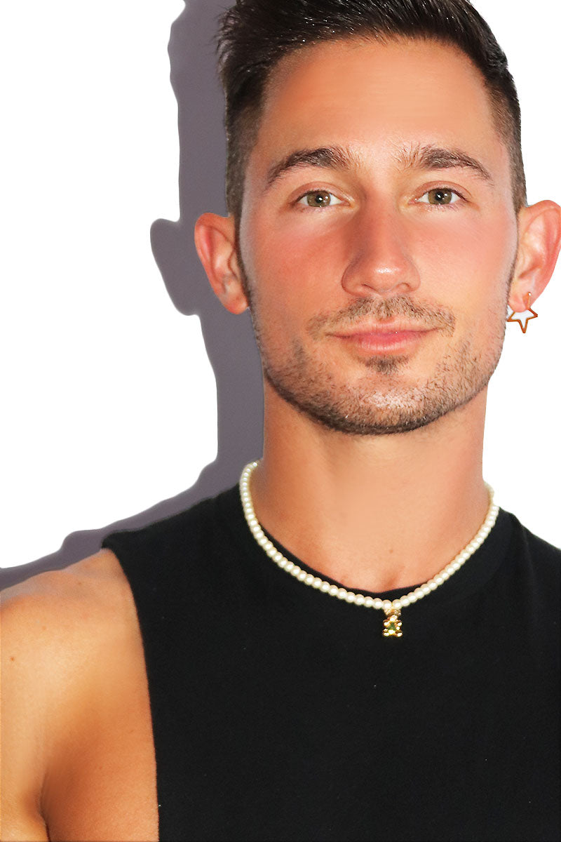 Golden Cub Pearl Necklace - Gold