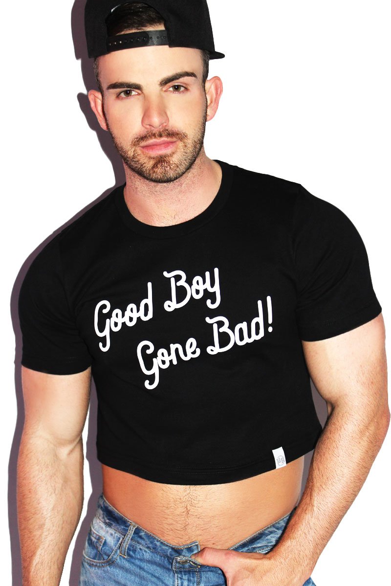 Good Boy Gone Bad Crop Tee- Black