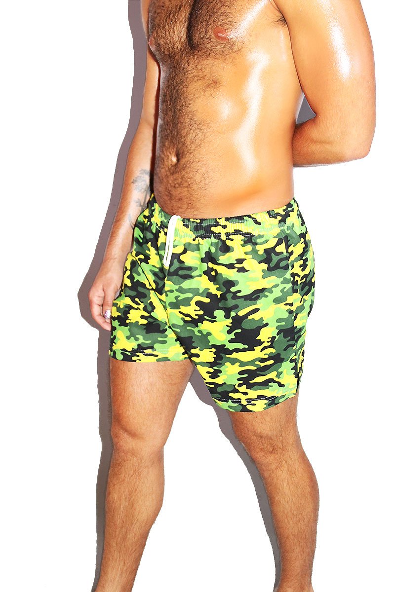 Yellow camo store shorts