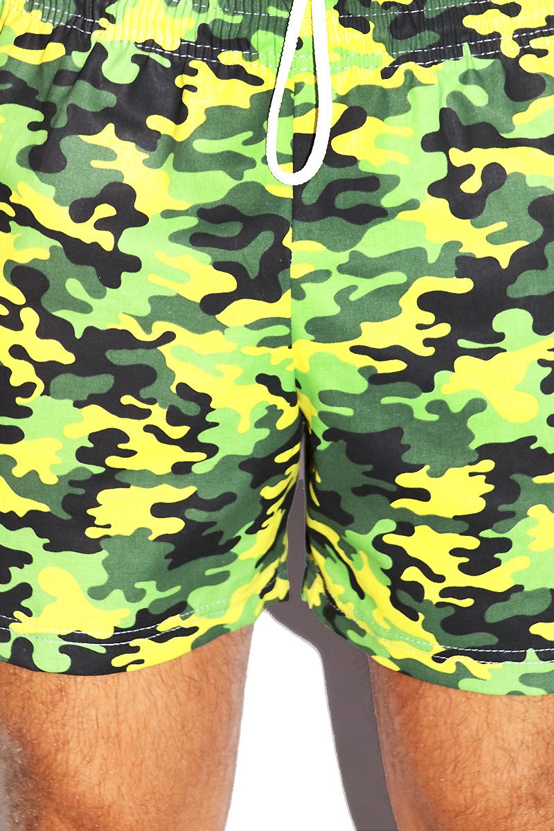 Camo Athletic Shorts-Yellow