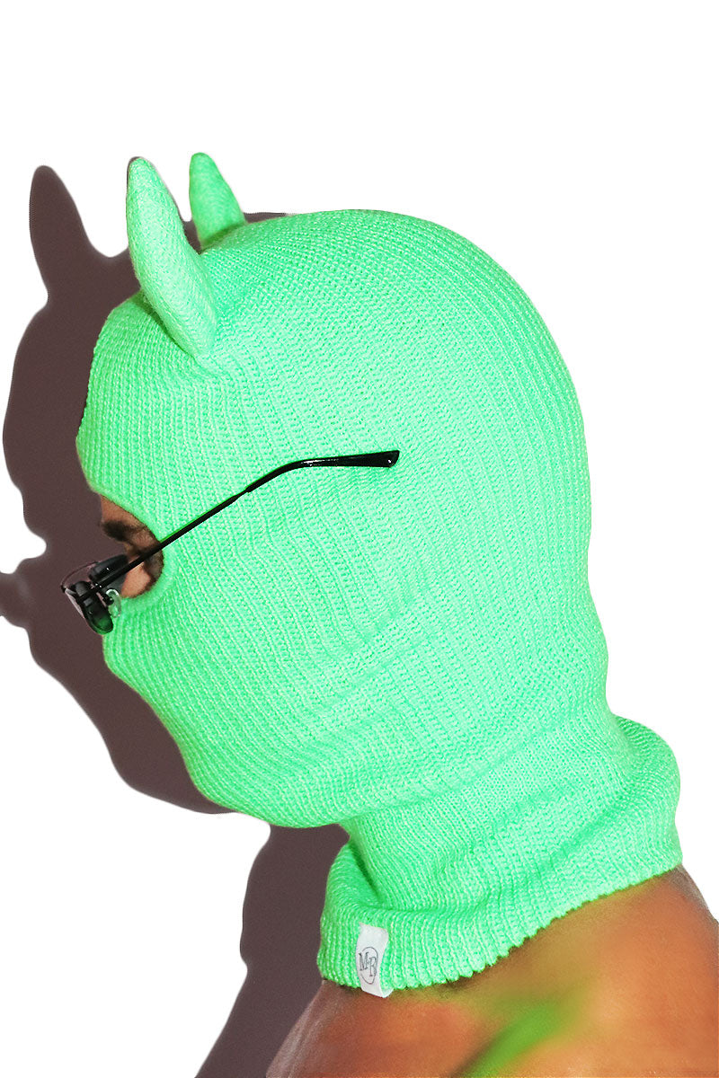 Demonic Monster Ski Mask Beanie- Neon Green