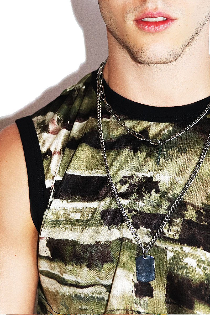 Watermark Extreme Crop Tank-Army