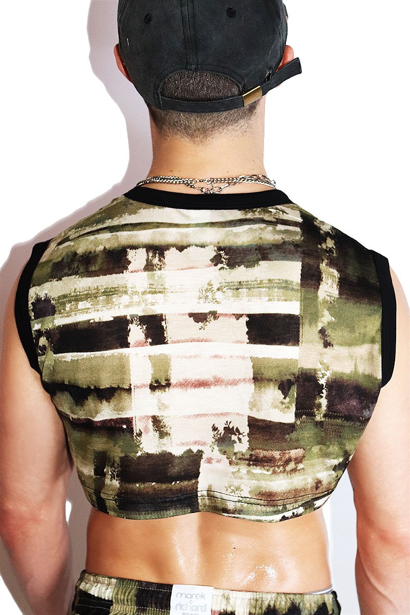 Watermark Extreme Crop Tank-Army