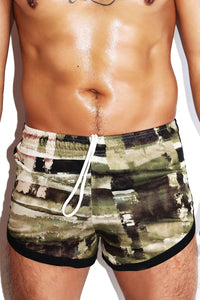 Watermark Running Shorts-Army