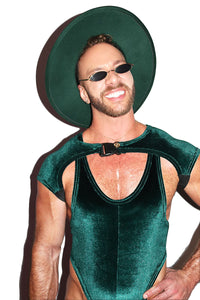 Velvet Short Sleeve Buckle Arm Guard Harness- Dark Green