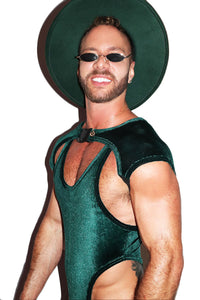Velvet Short Sleeve Buckle Arm Guard Harness- Dark Green