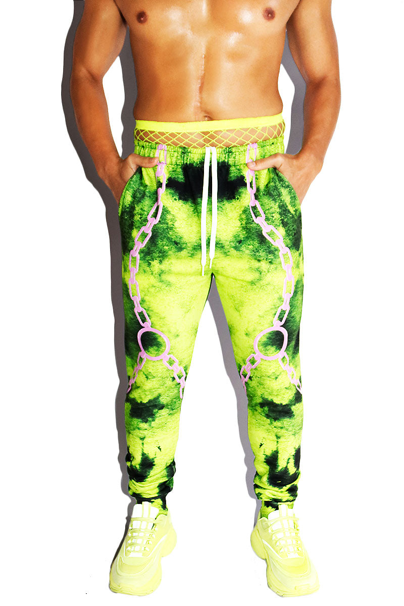 Radioactive Harness All Over Print Sweatpants- Green