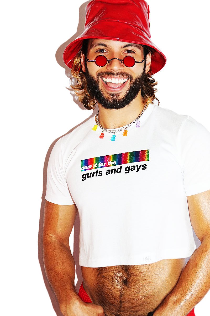 Gurls And Gays Crop Tee- White