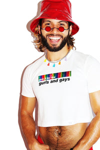 Gurls And Gays Crop Tee- White