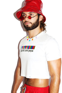 Gurls And Gays Crop Tee- White