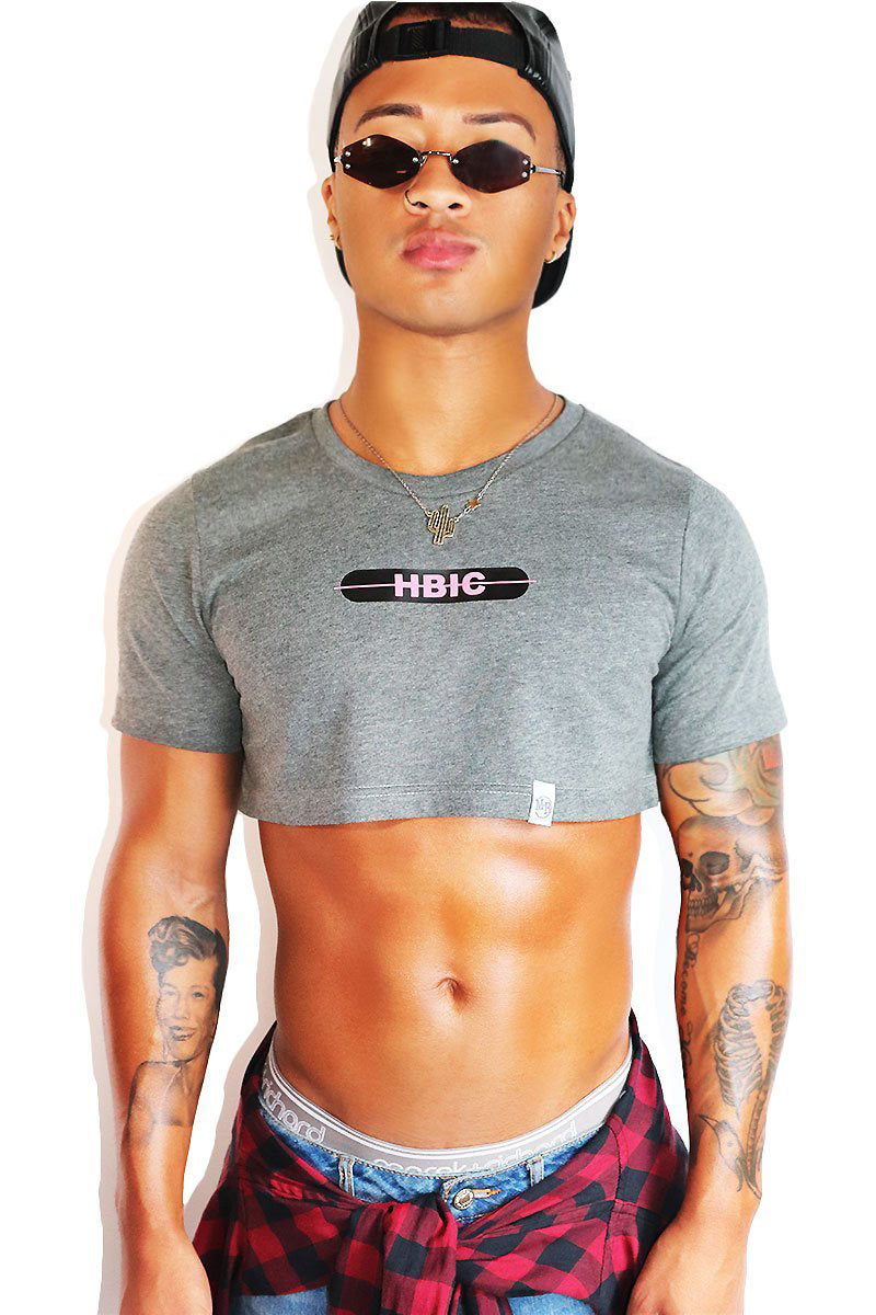 HBIC Extreme Crop Tee-Light Charcoal
