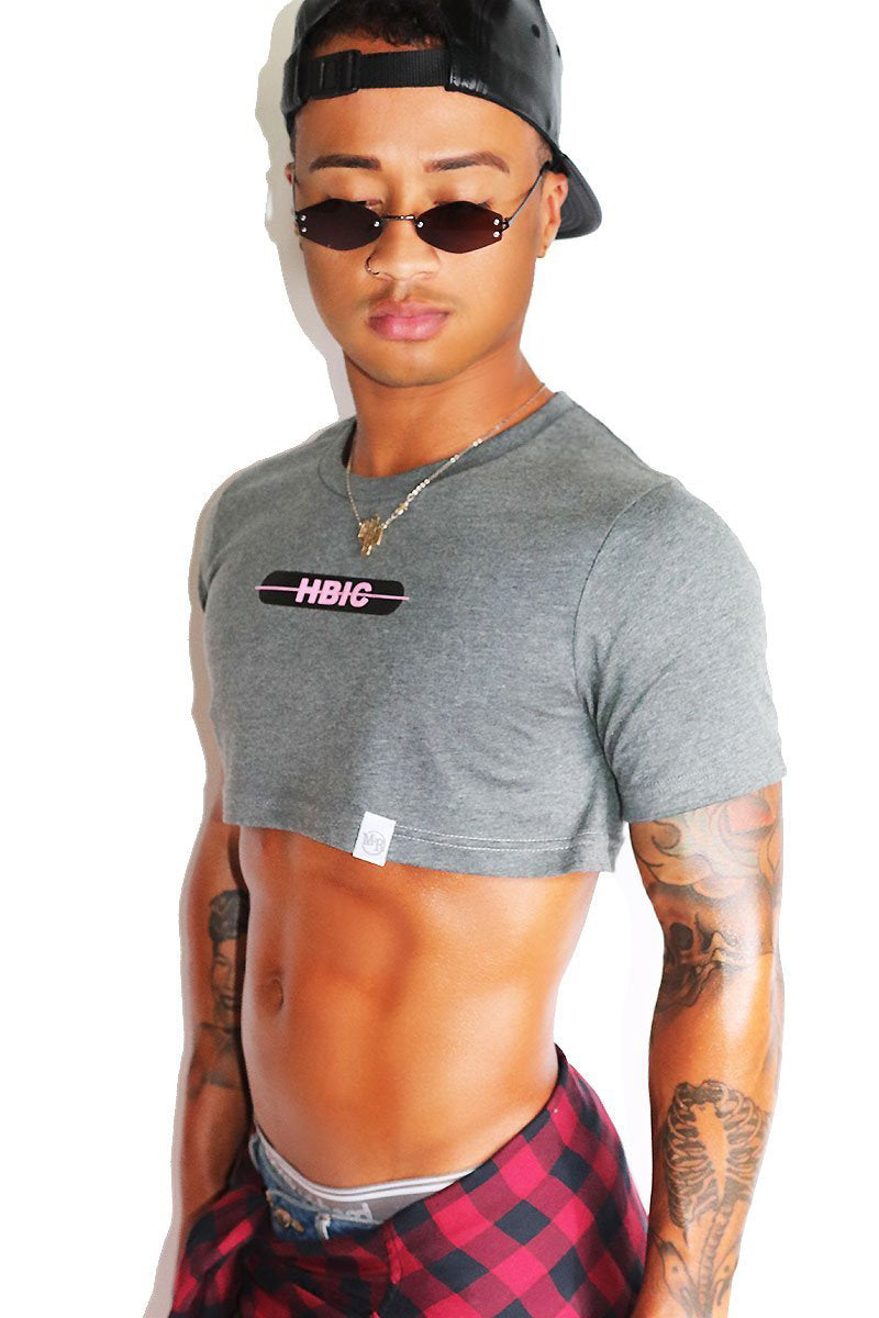 HBIC Extreme Crop Tee-Light Charcoal