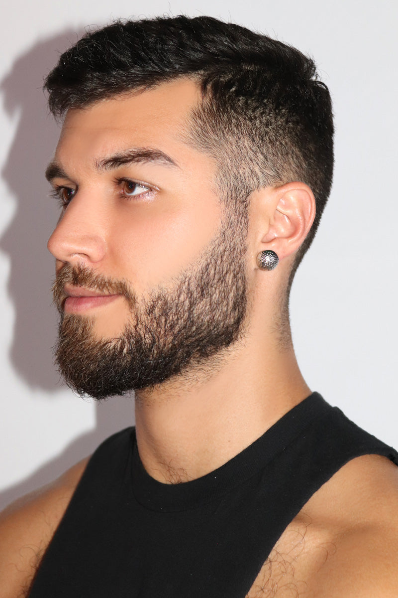 Hammer Dome Single Earring- Silver