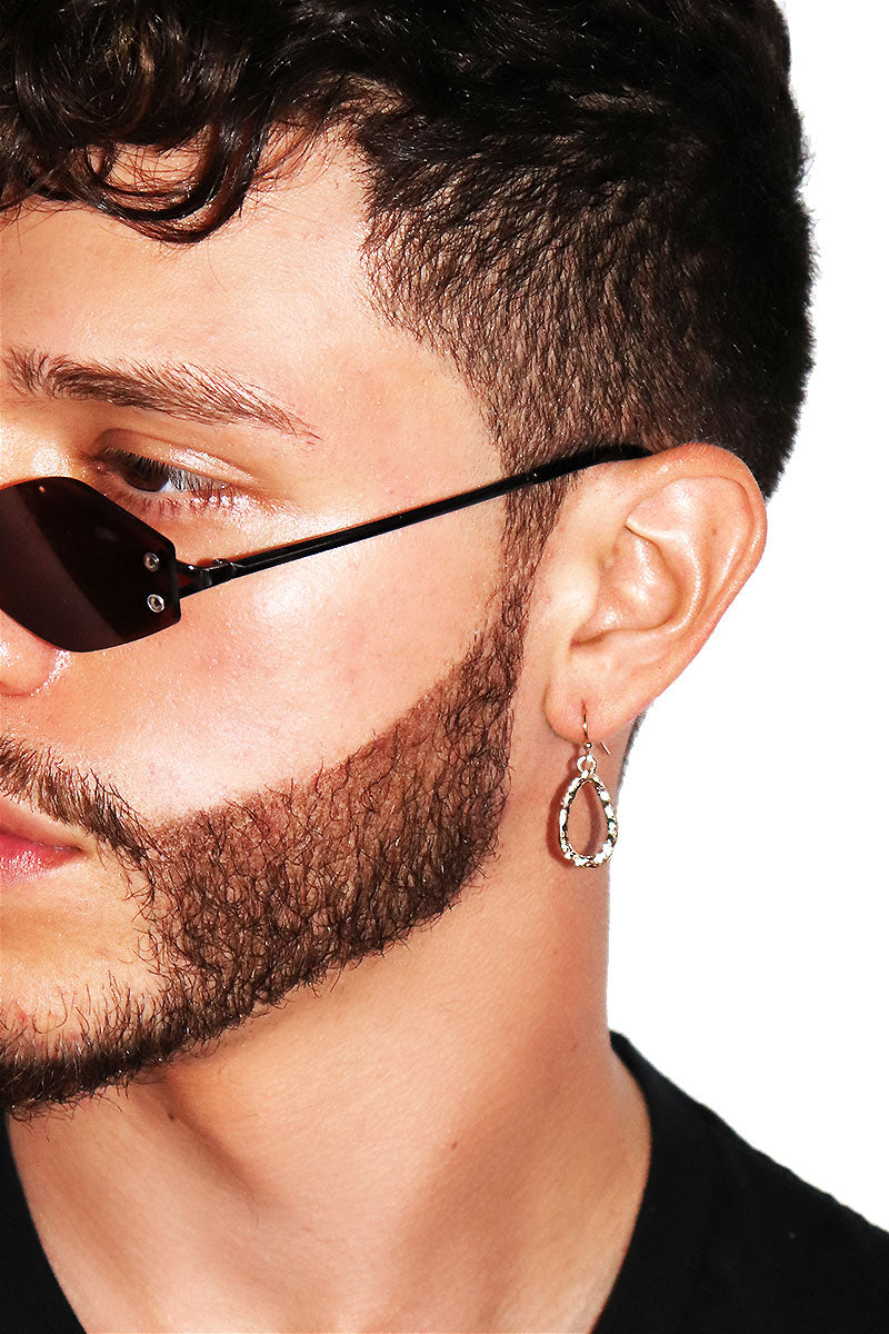 Hammered Teardrop Single Earring-Gold